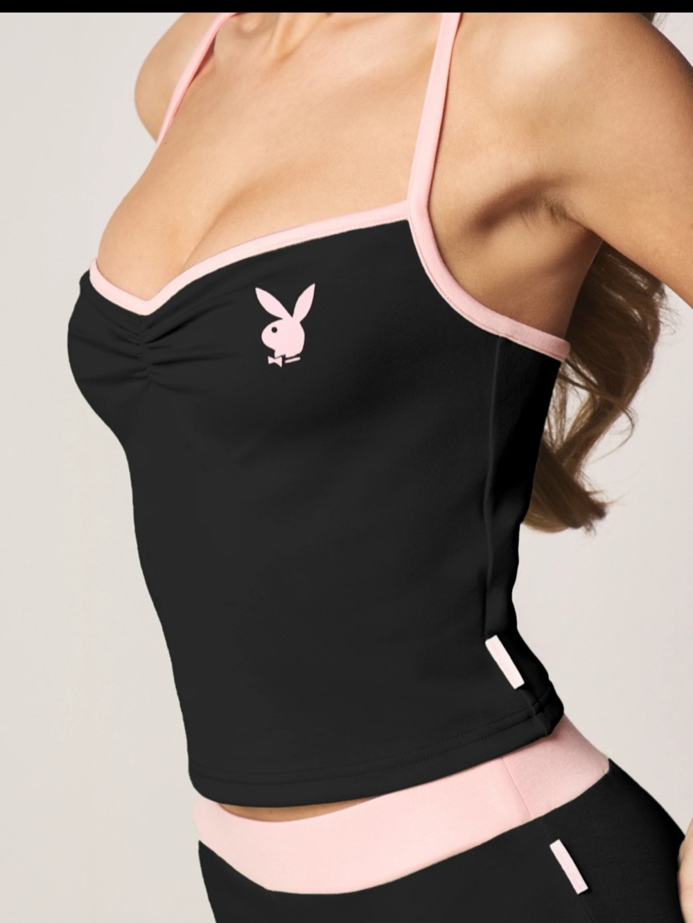PLAYBOY • MISSGUIDED Black Cami & Legging SETS with Pink Trim + lime set - Picture 3 of 5